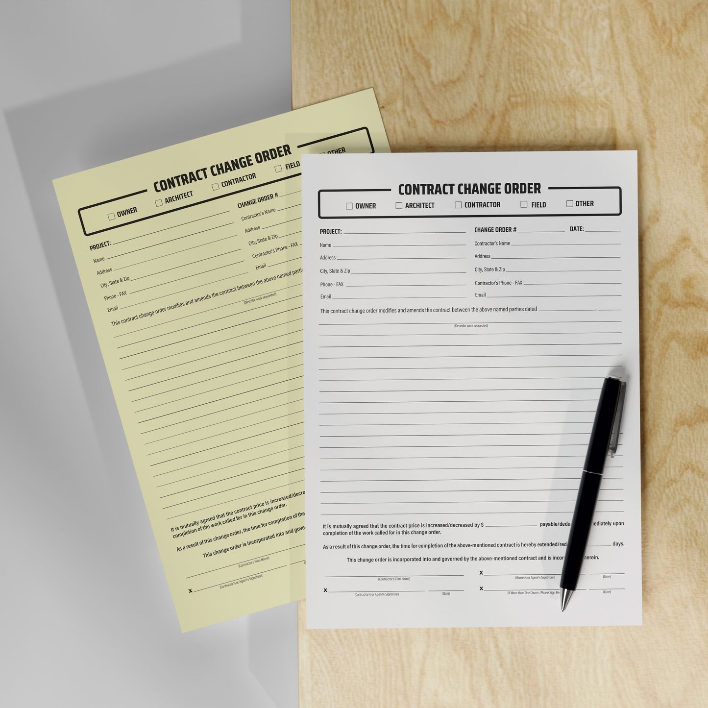 Change Order - NCR Form (Pack of 10)