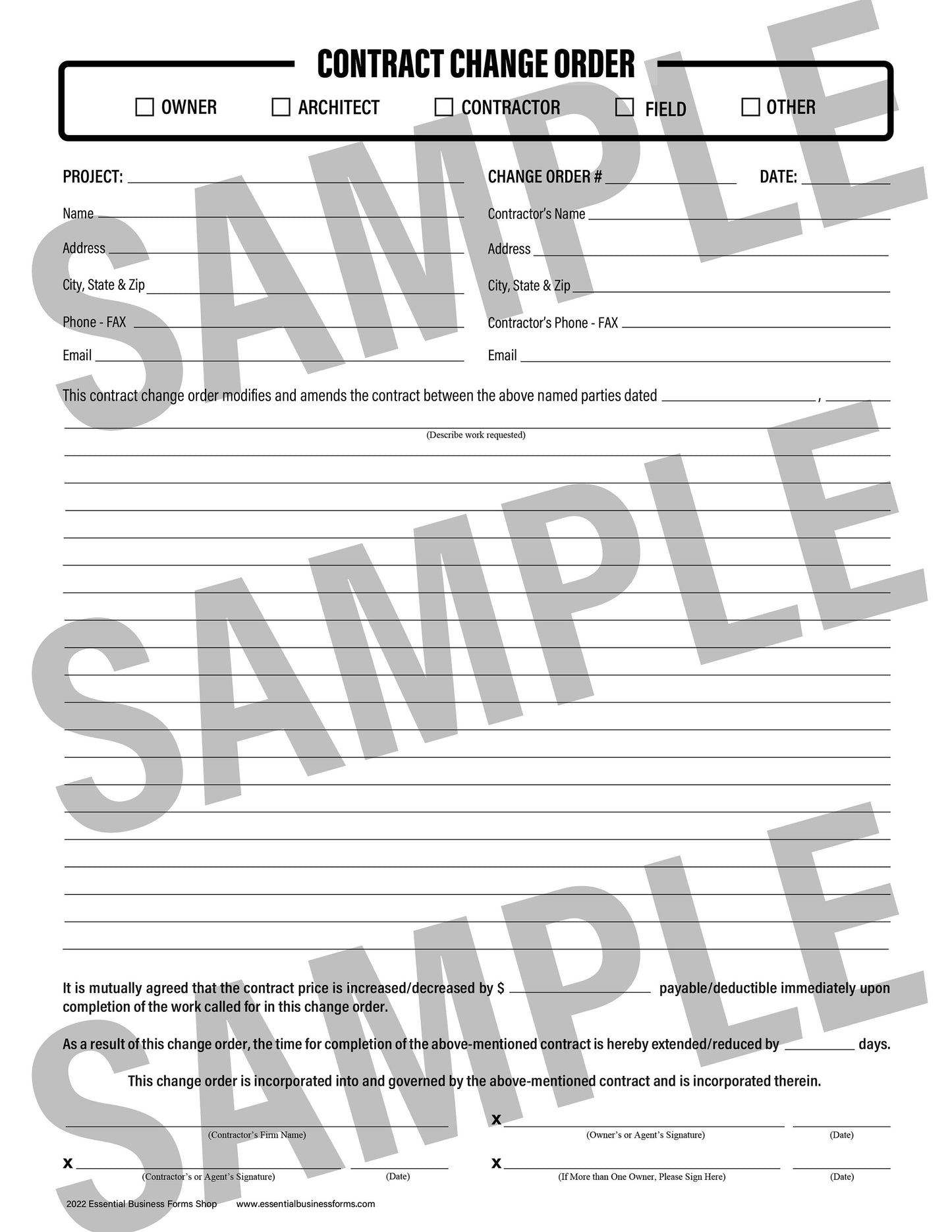 PDF Construction Forms (Basic Pack)