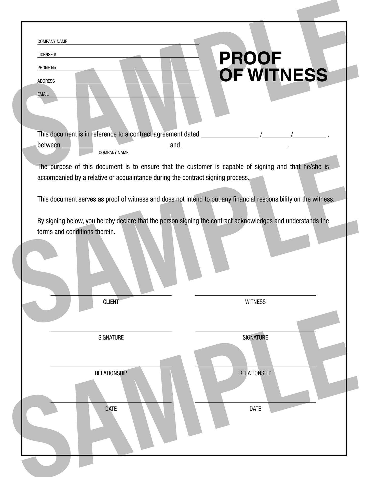 PDF Proof of Witness Form