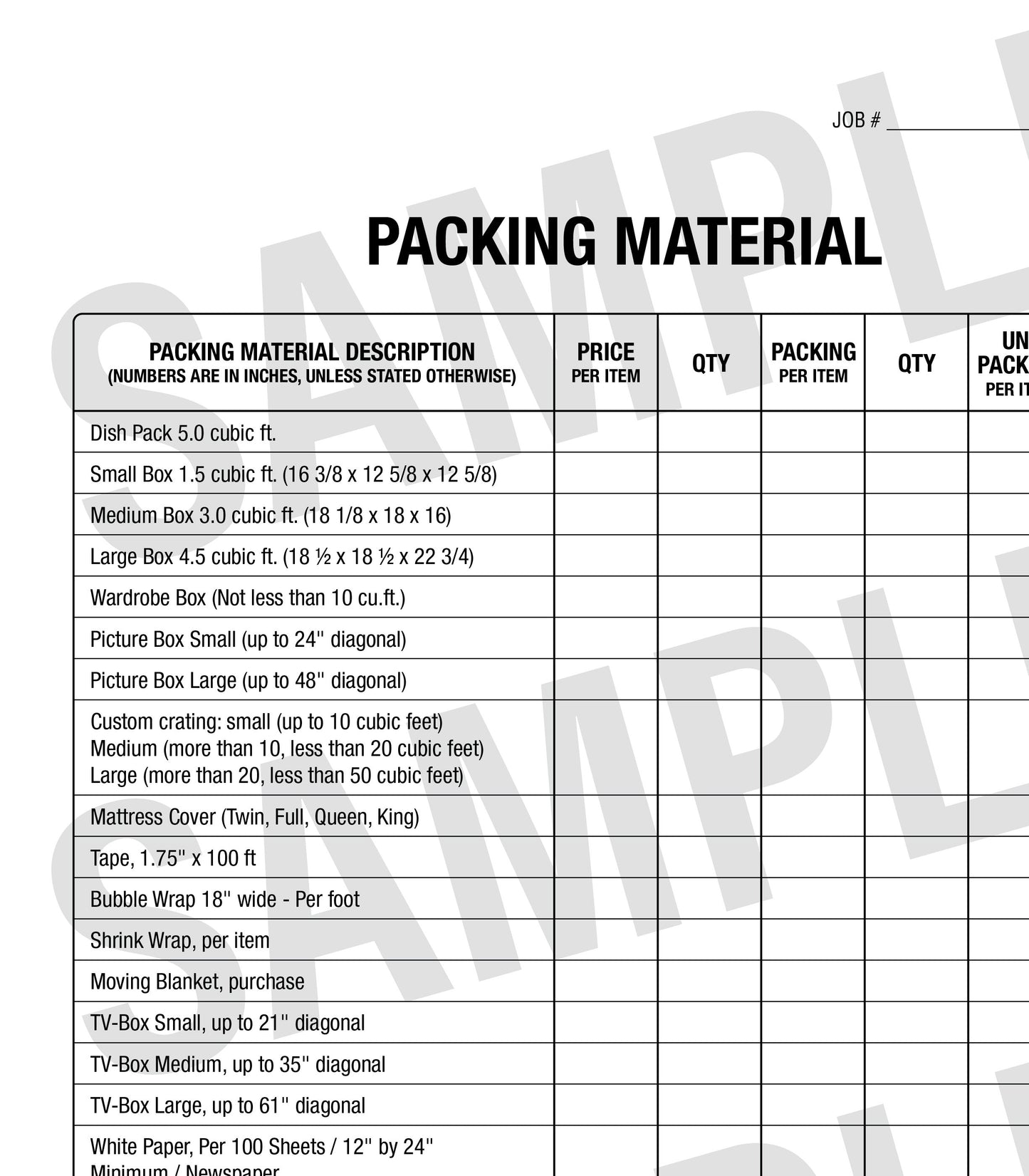 PDF Moving - Packing Material