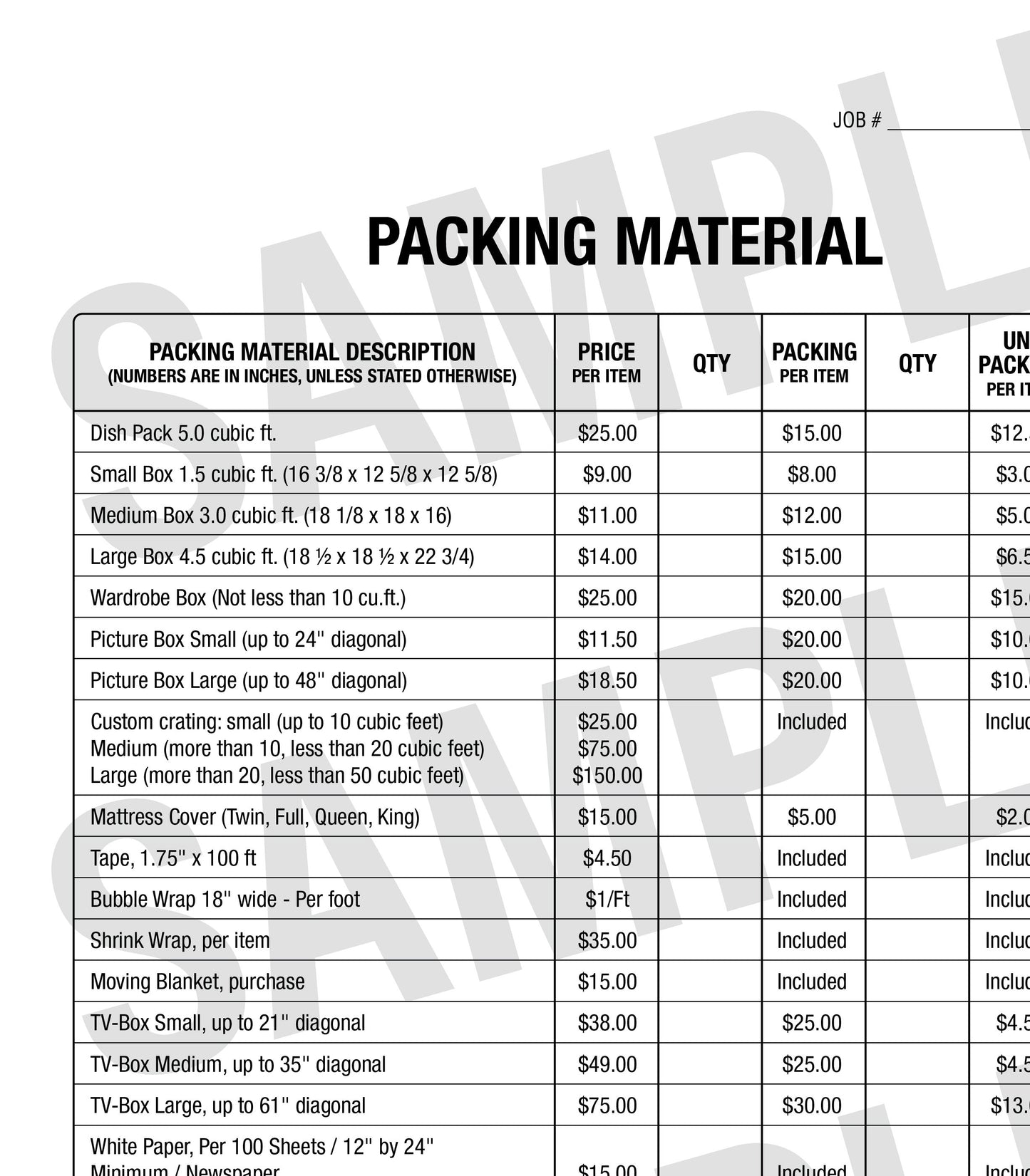 PDF Moving - Packing Material