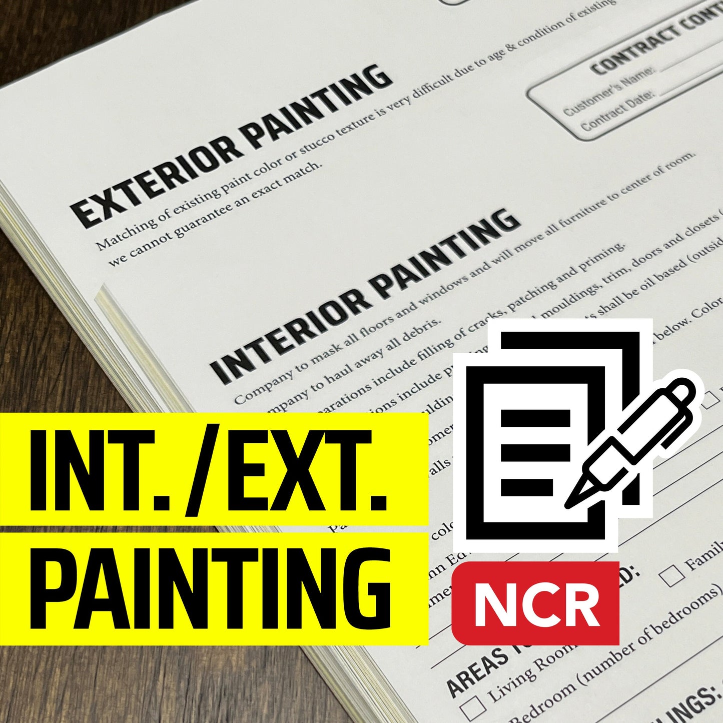 PAINTING Addendum - NCR Form (Pack of 10)