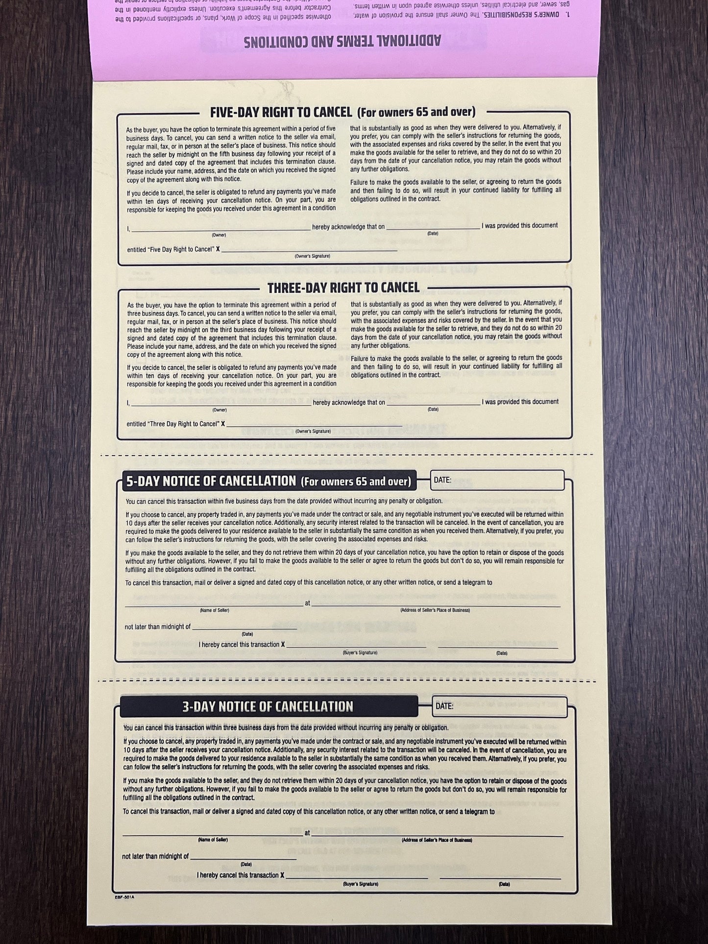 Home Improvement Contract (California) - NCR 6-page Form English & Spanish (Pack of 10)