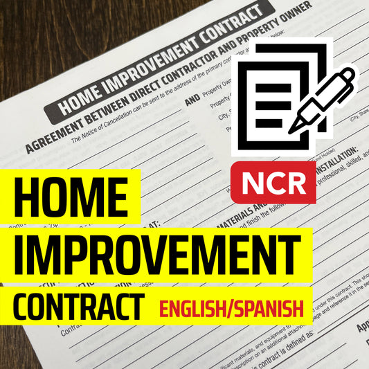 Home Improvement Contract (California) - NCR 6-page Form English & Spanish (Pack of 10)