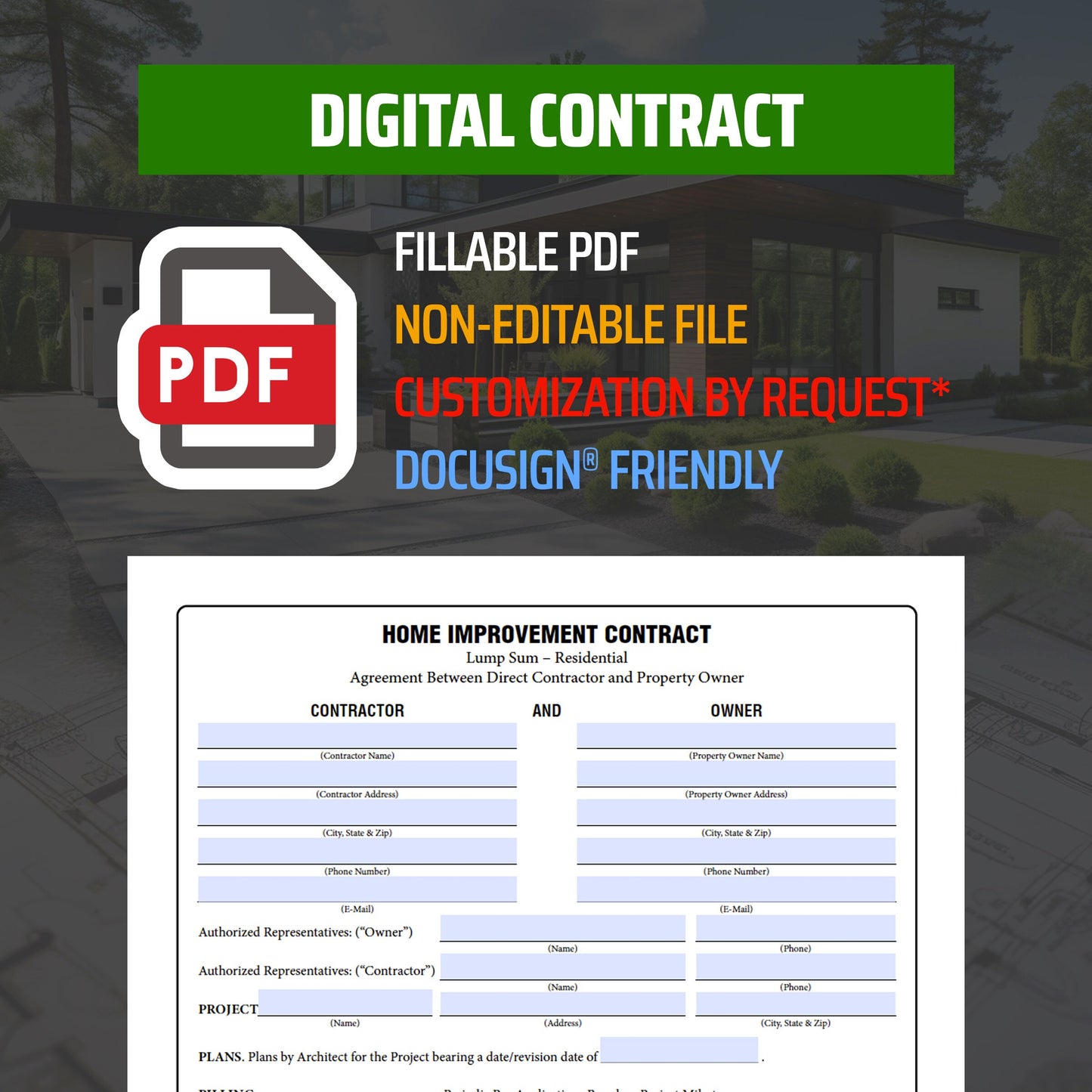 PDF Home Improvement Contract (Florida)