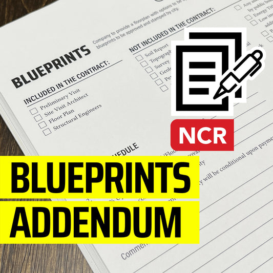 BLUEPRINTS Addendum - NCR Form (Pack of 10)