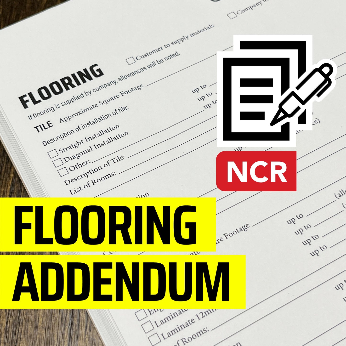 FLOORING Addendum - NCR Form (Pack of 10)