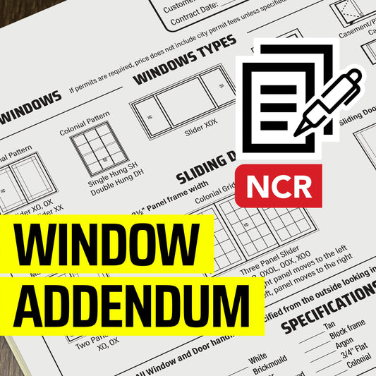 WINDOW Addendum - NCR Form (Pack of 10)