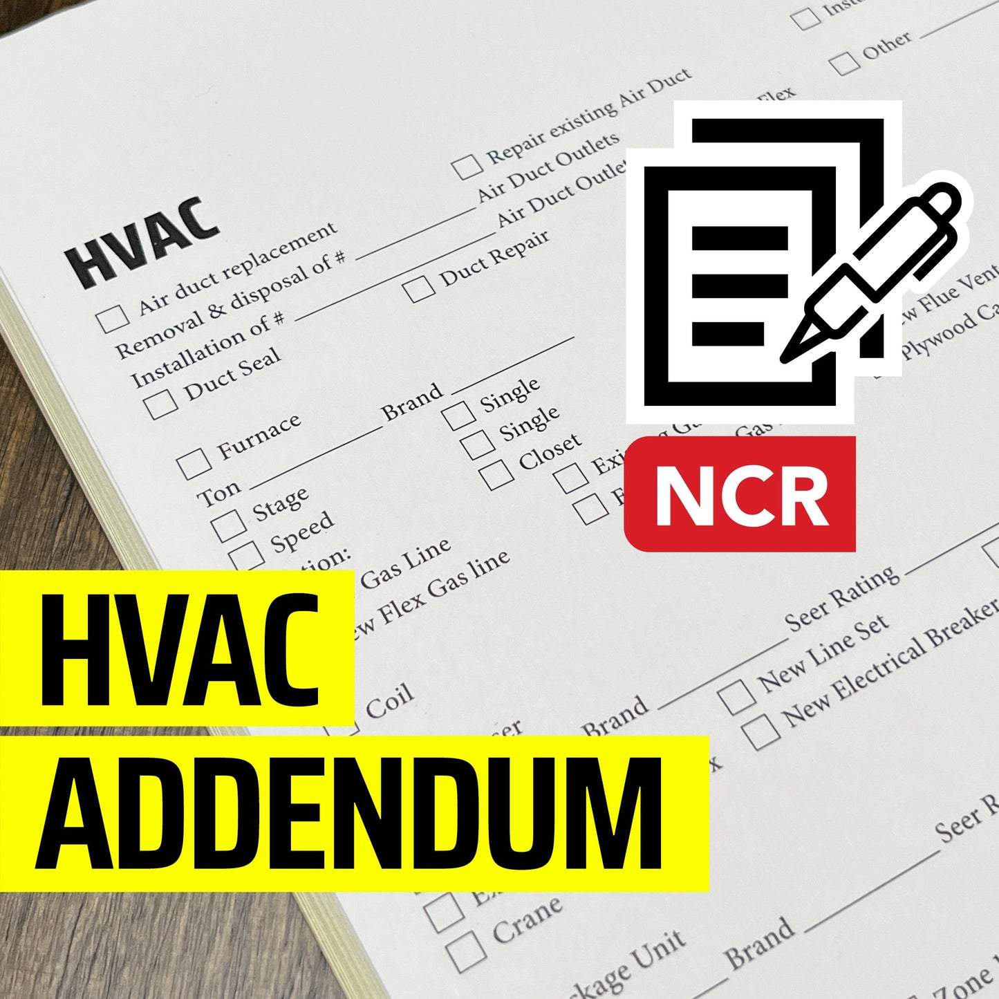 HVAC Addendum - NCR Form (Pack of 10)