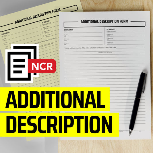 Additional Description - NCR Form (Pack of 10)