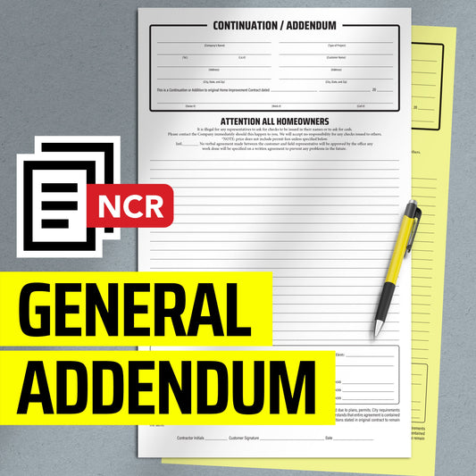 General Addendum - NCR Form (Pack of 10)