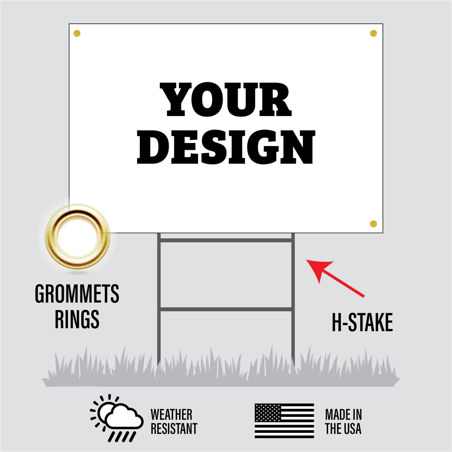 Coroplast 3x2 ft Sign (Pack of 3) Double-Sided Printing