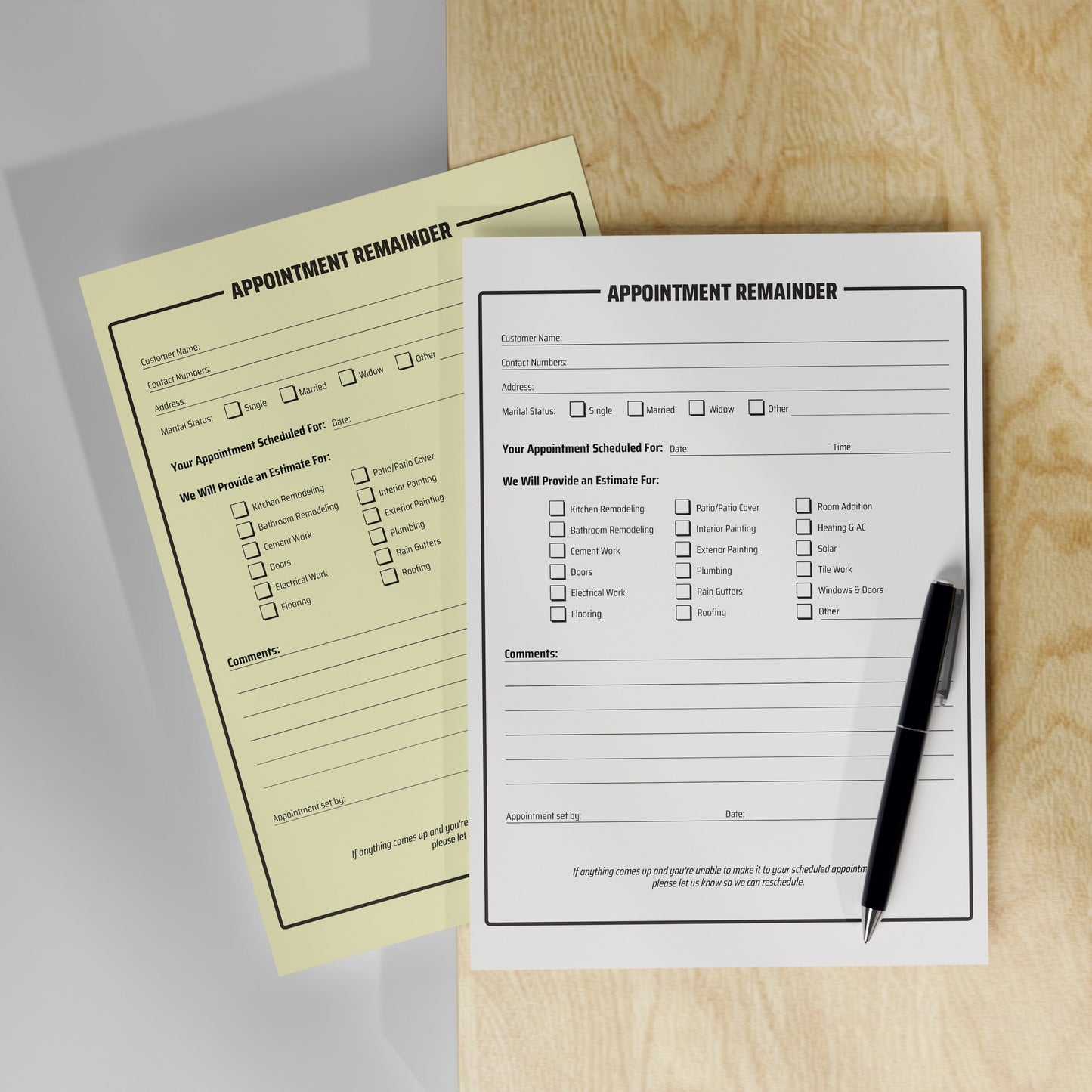 Appointment Reminder - NCR Form (Pack of 10)